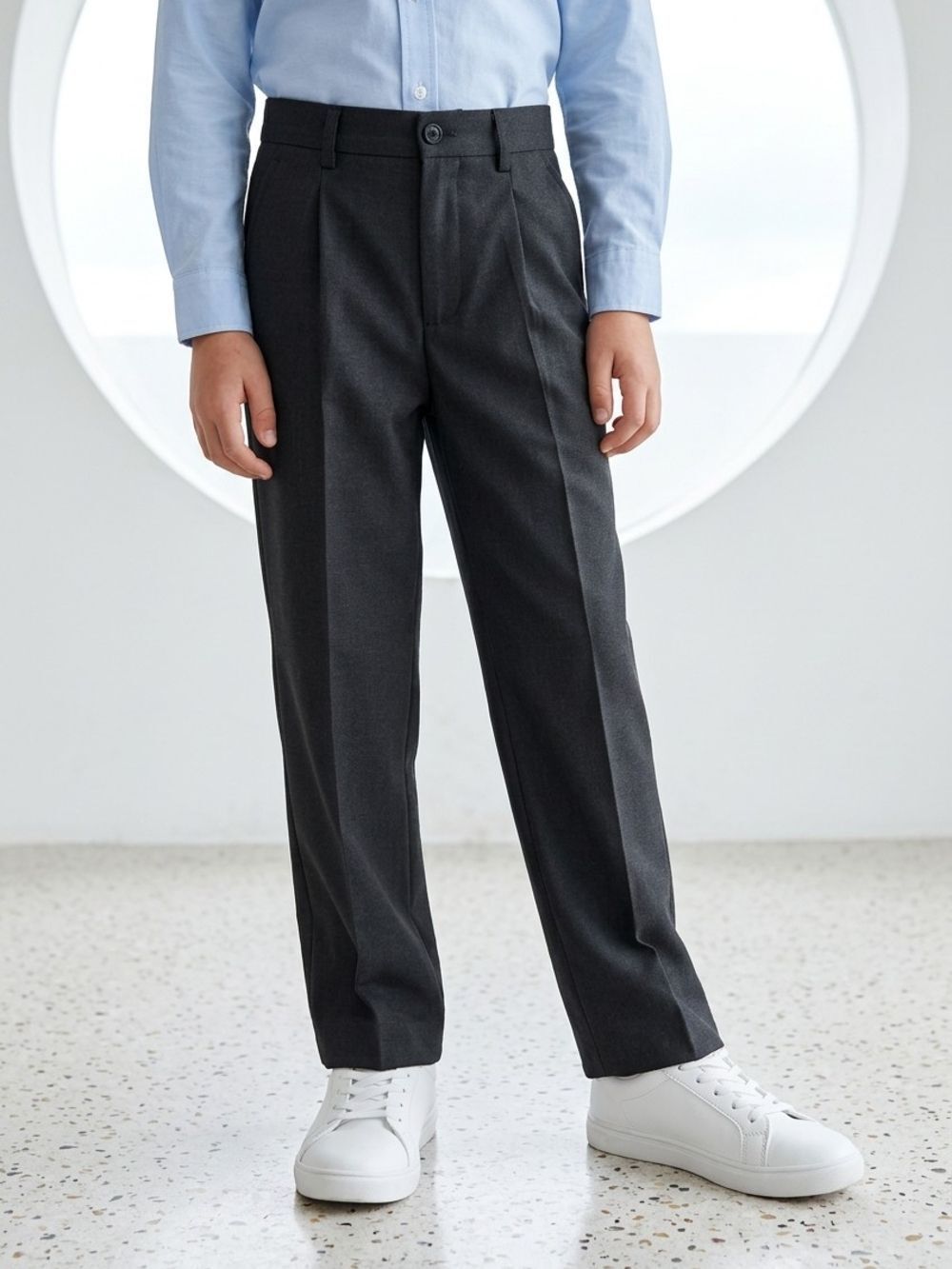 Boys Black Dress Pants Size 10 Pleated Front Classic Fit School Uniform Trousers